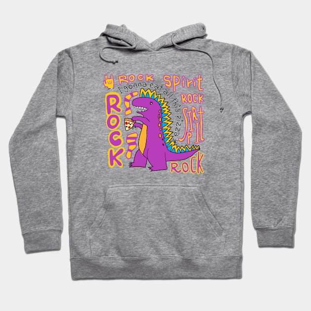 rock spirit, dinosaur Hoodie by zzzozzo